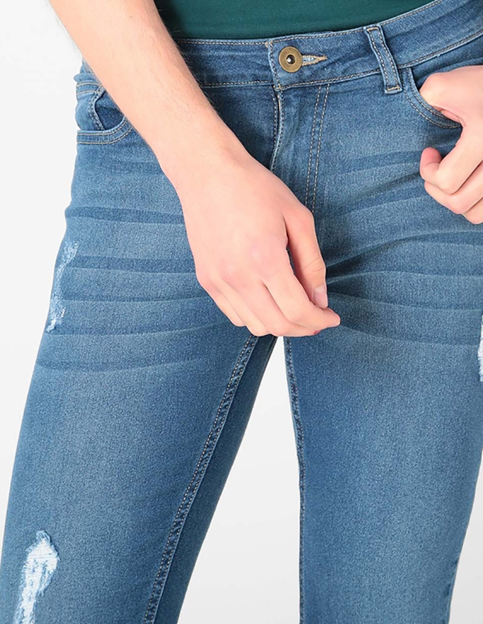 Jeans skinny lavado stone wash para hombre