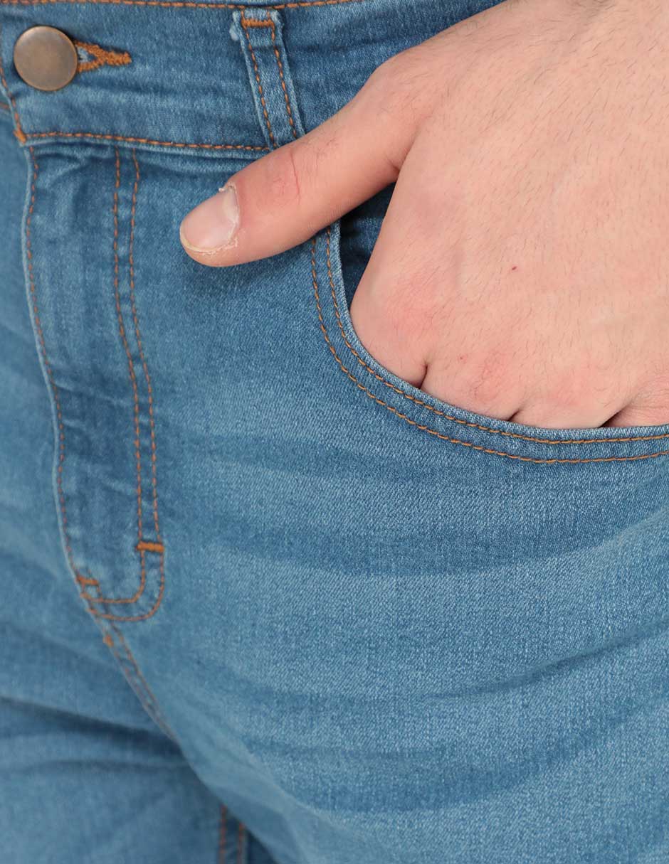 Jeans slim lavado sand blast para hombre 10