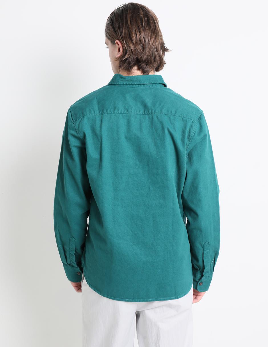 Camisa casual de algodón manga larga para hombre