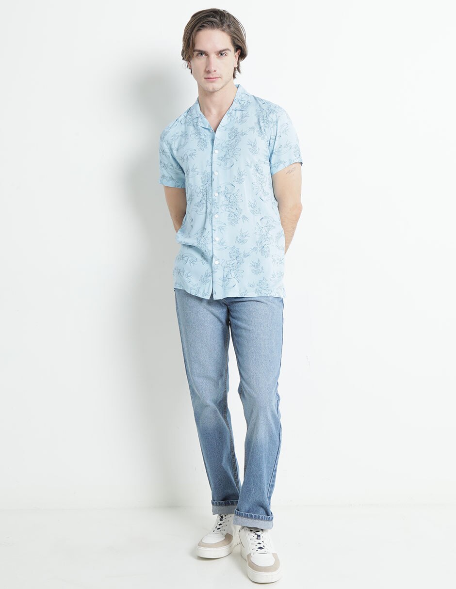 Jeans straight lavado obscuro para hombre 3