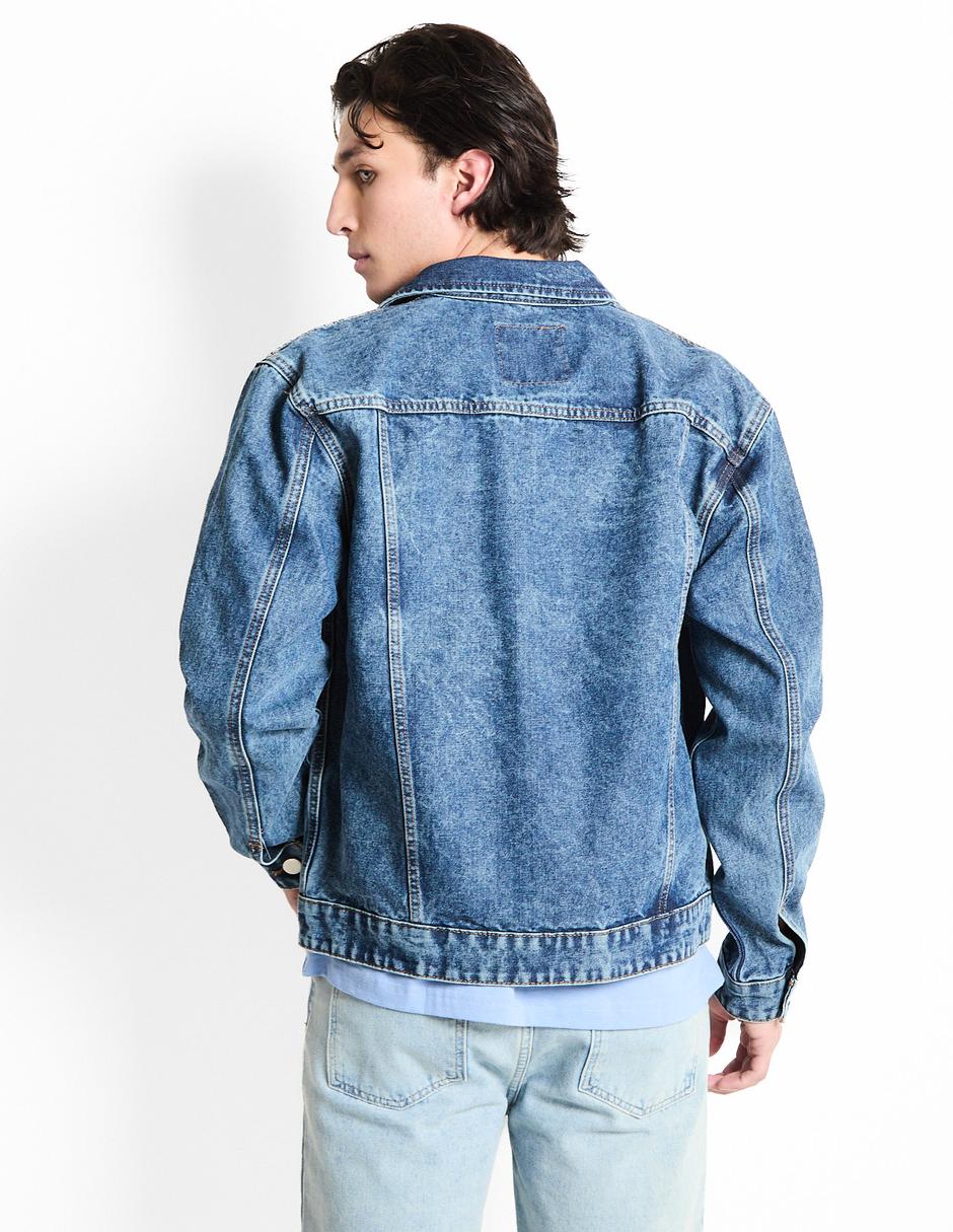 Chamarra denim con bolsillos para hombre 2