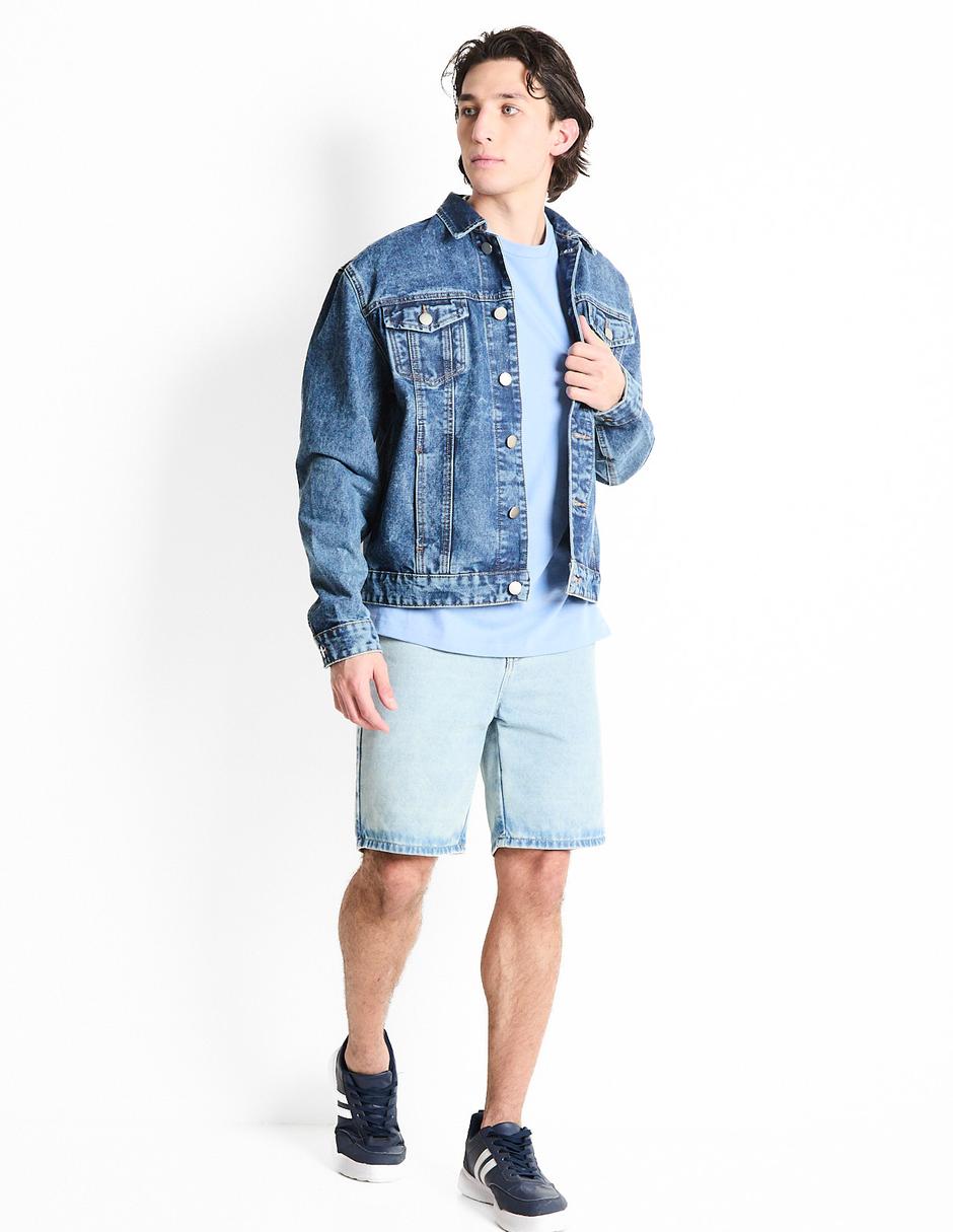 Chamarra denim con bolsillos para hombre 3