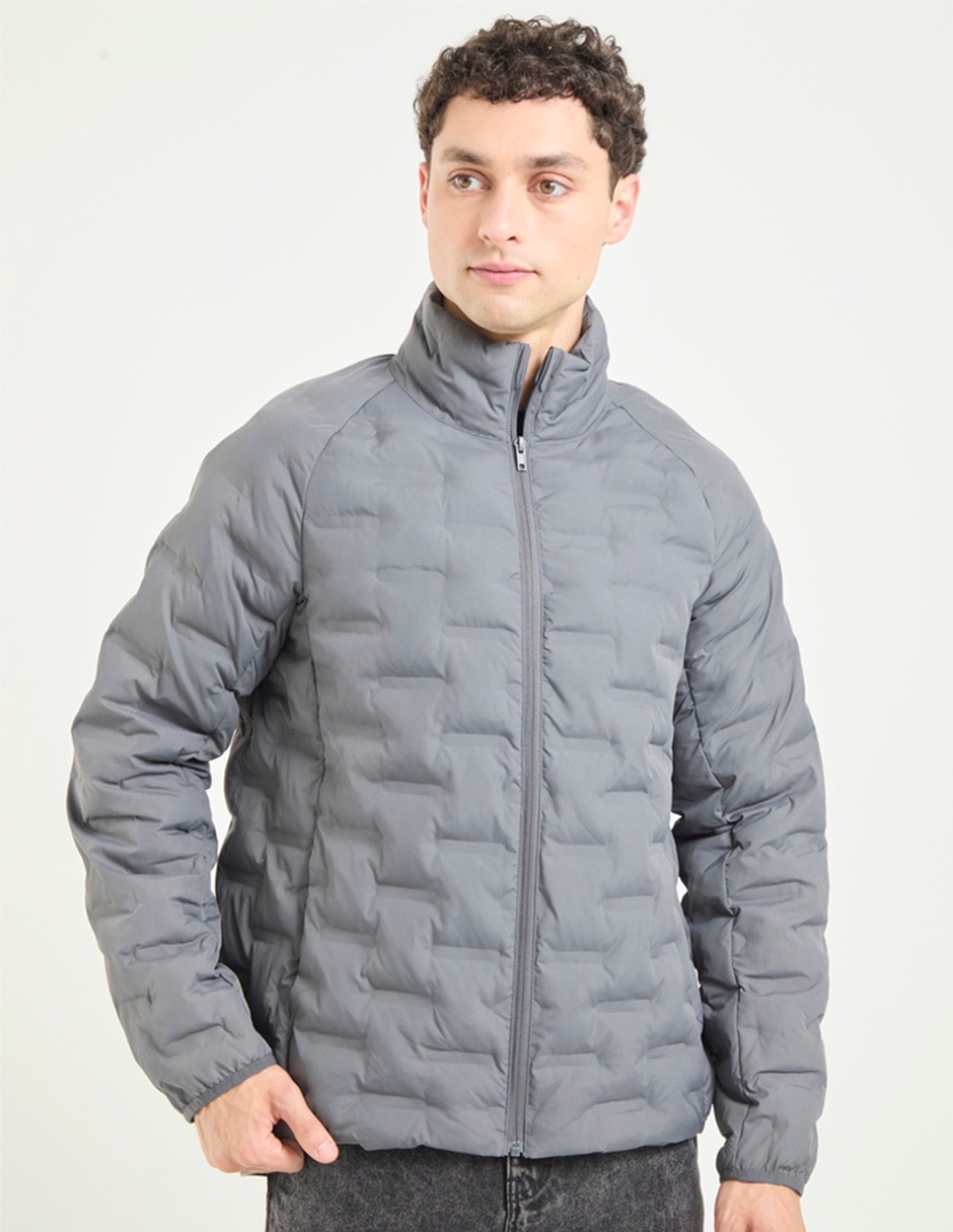 Chamarra acolchada con bolsillos para hombre