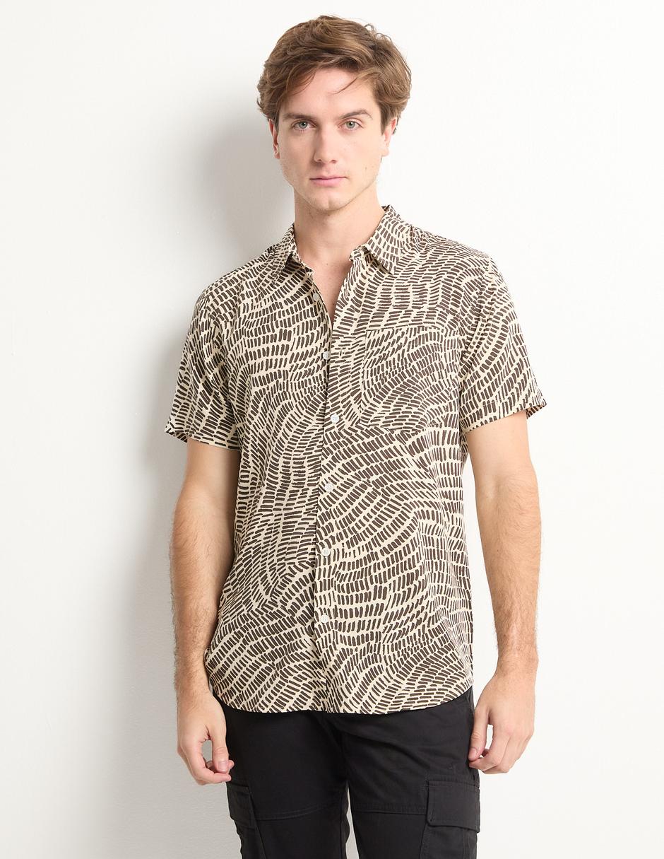 Camisa casual de algodón manga corta para hombre 1