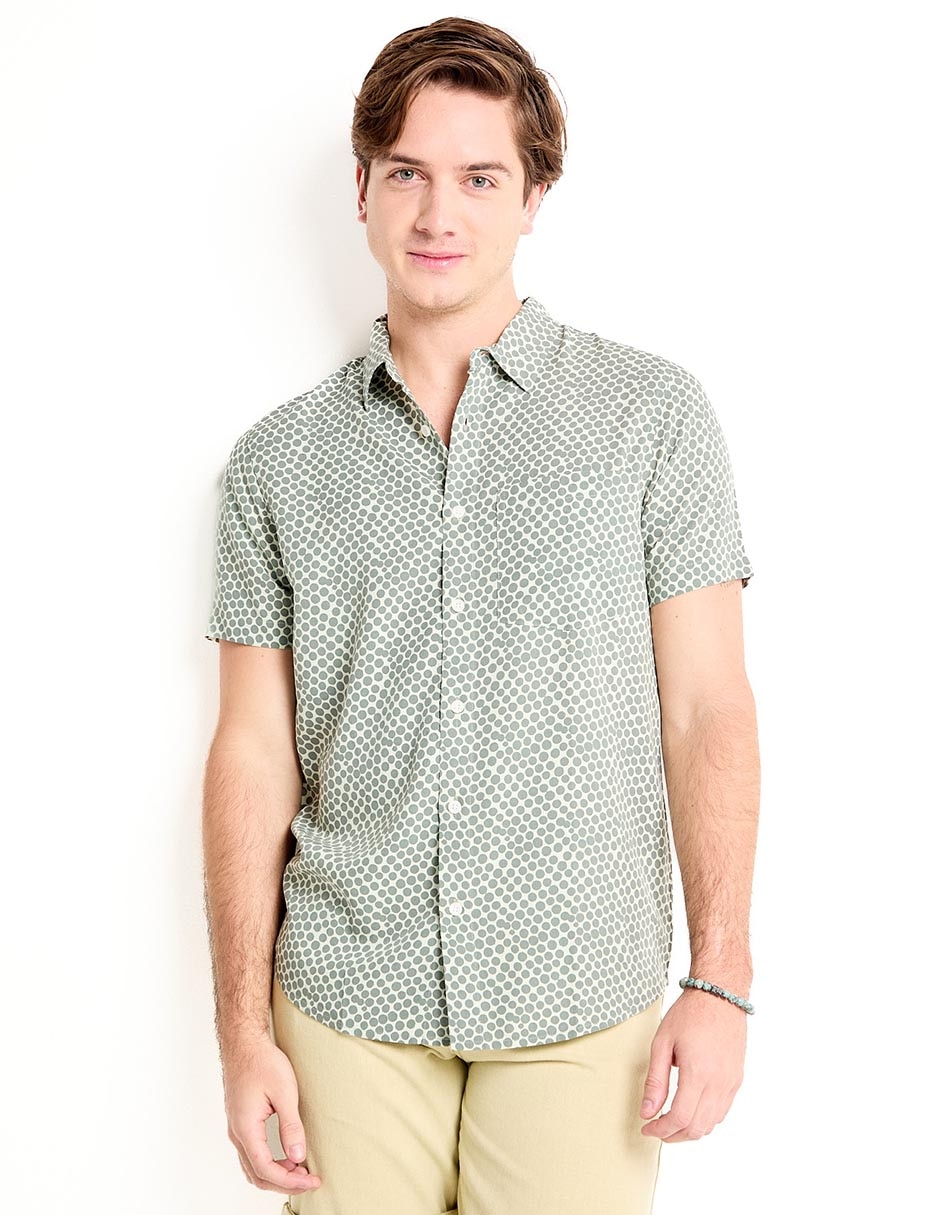 Camisa casual de algodón manga corta para hombre Camisa casual de algodón manga corta para hombre