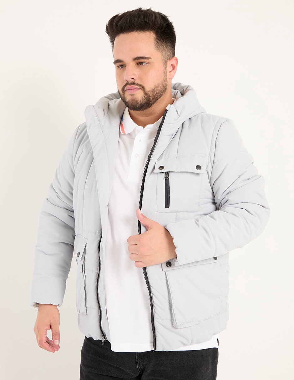 Chamarra acolchada con bolsillos para hombre Chamarra acolchada con bolsillos para hombre