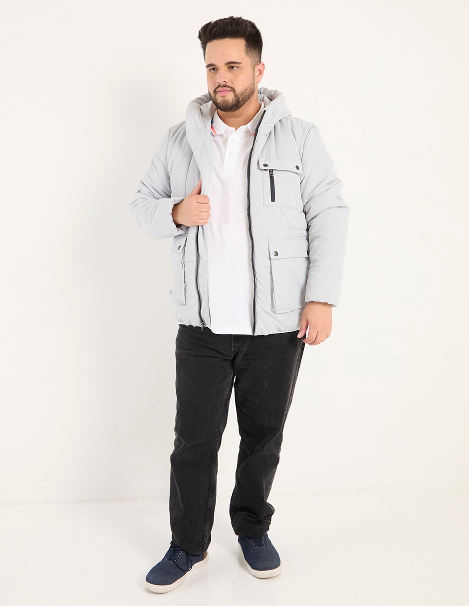 Chamarra acolchada con bolsillos para hombre