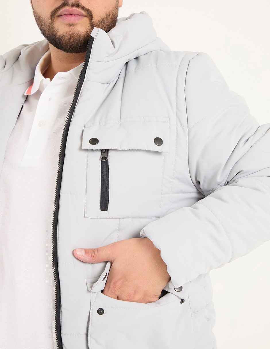 Chamarra acolchada con bolsillos para hombre