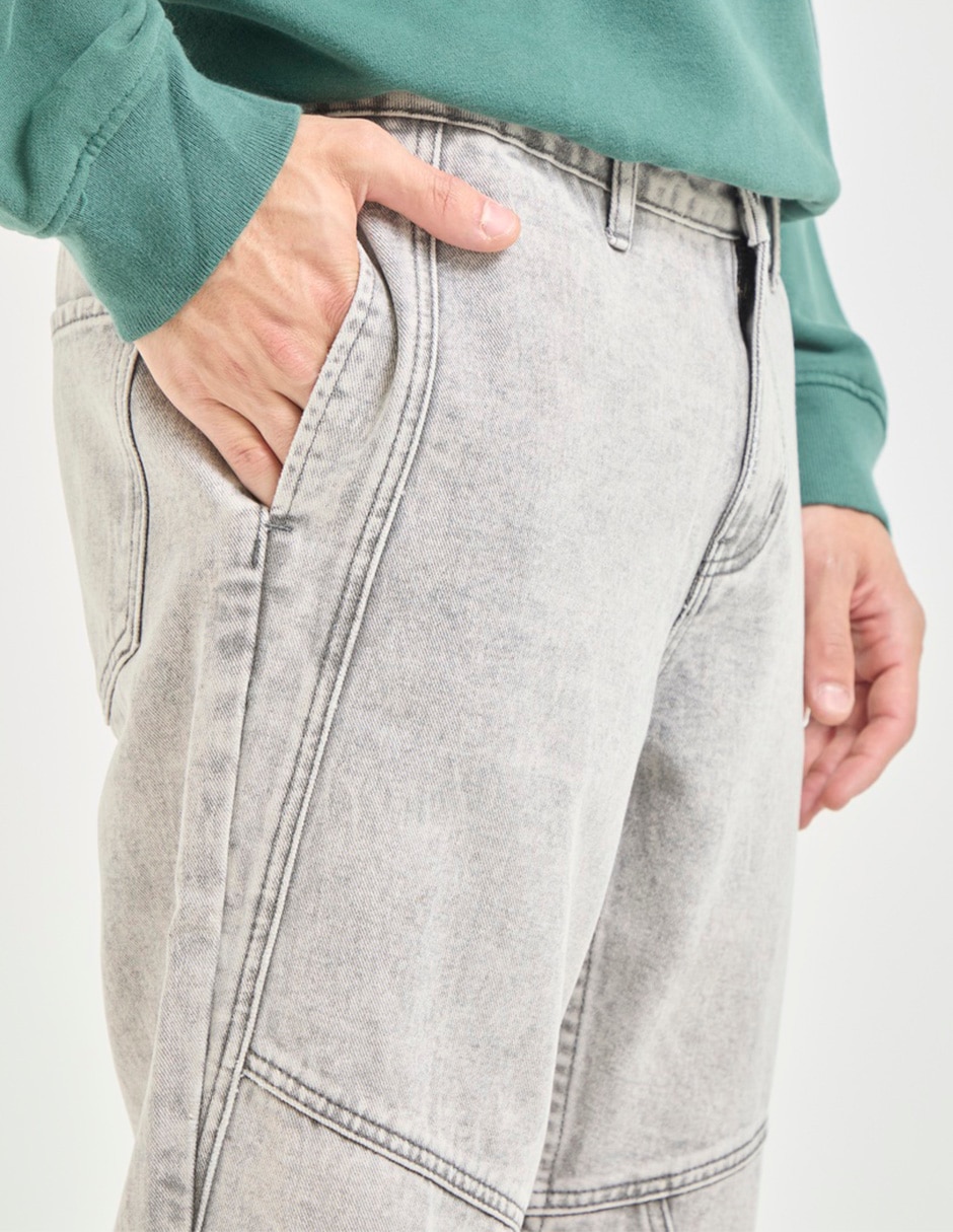 Jeans straight deslavado para hombre