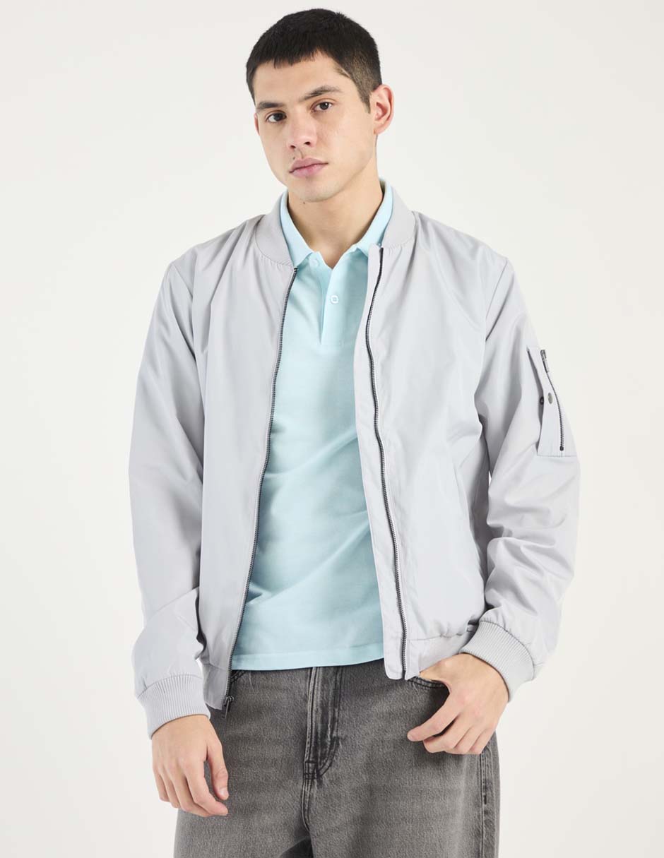 Chamarra bomber con bolsillos para hombre Chamarra bomber con bolsillos para hombre