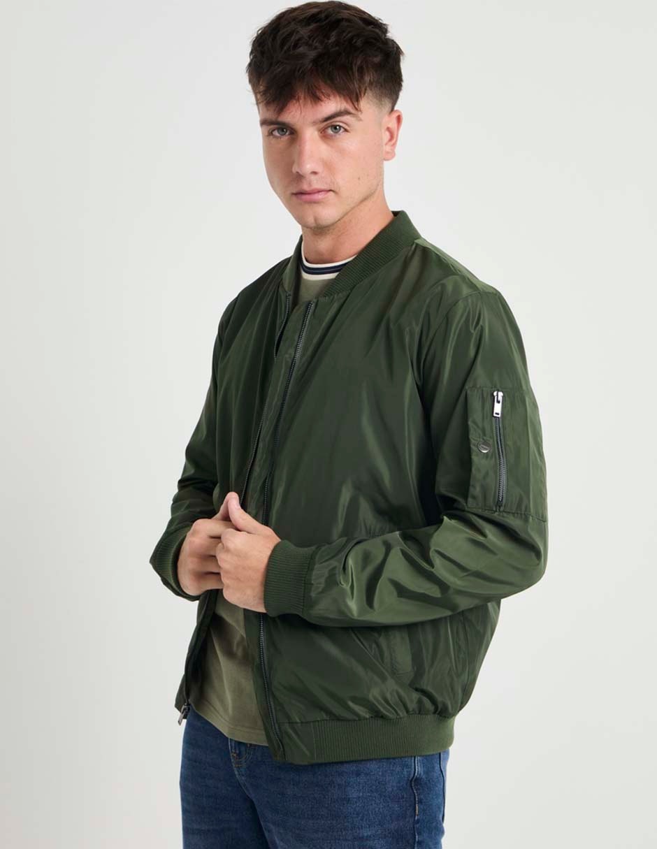 Chamarra bomber con bolsillos para hombre Chamarra bomber con bolsillos para hombre