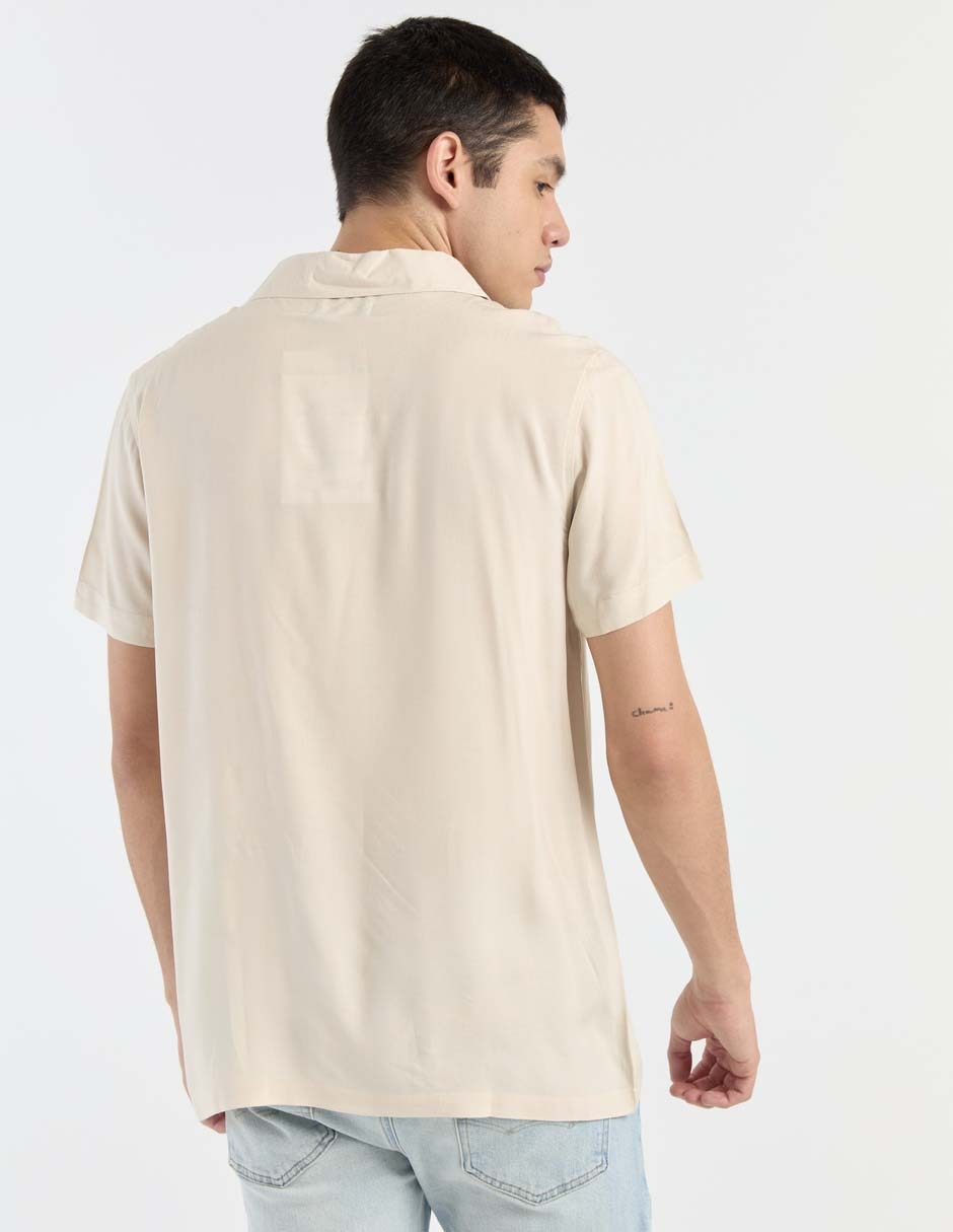 Camisa casual Nop Stop de algodón manga corta para hombre