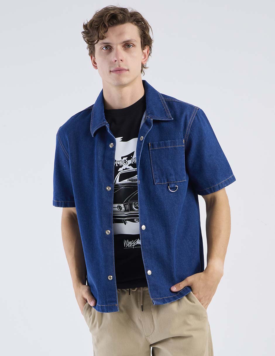Sobrecamisa casual Non Stop de algodón manga corta para hombre
