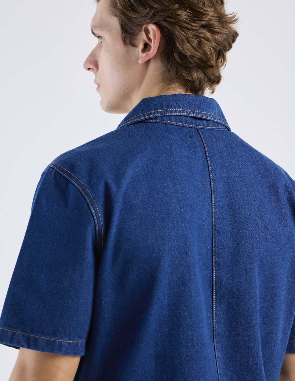 Sobrecamisa casual Non Stop de algodón manga corta para hombre