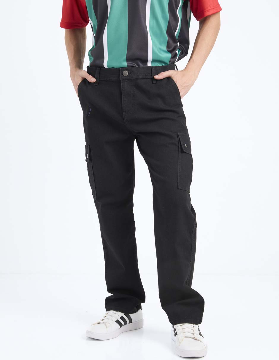 Jeans cargo regular lavado obscuro para hombre Jeans cargo regular lavado obscuro para hombre