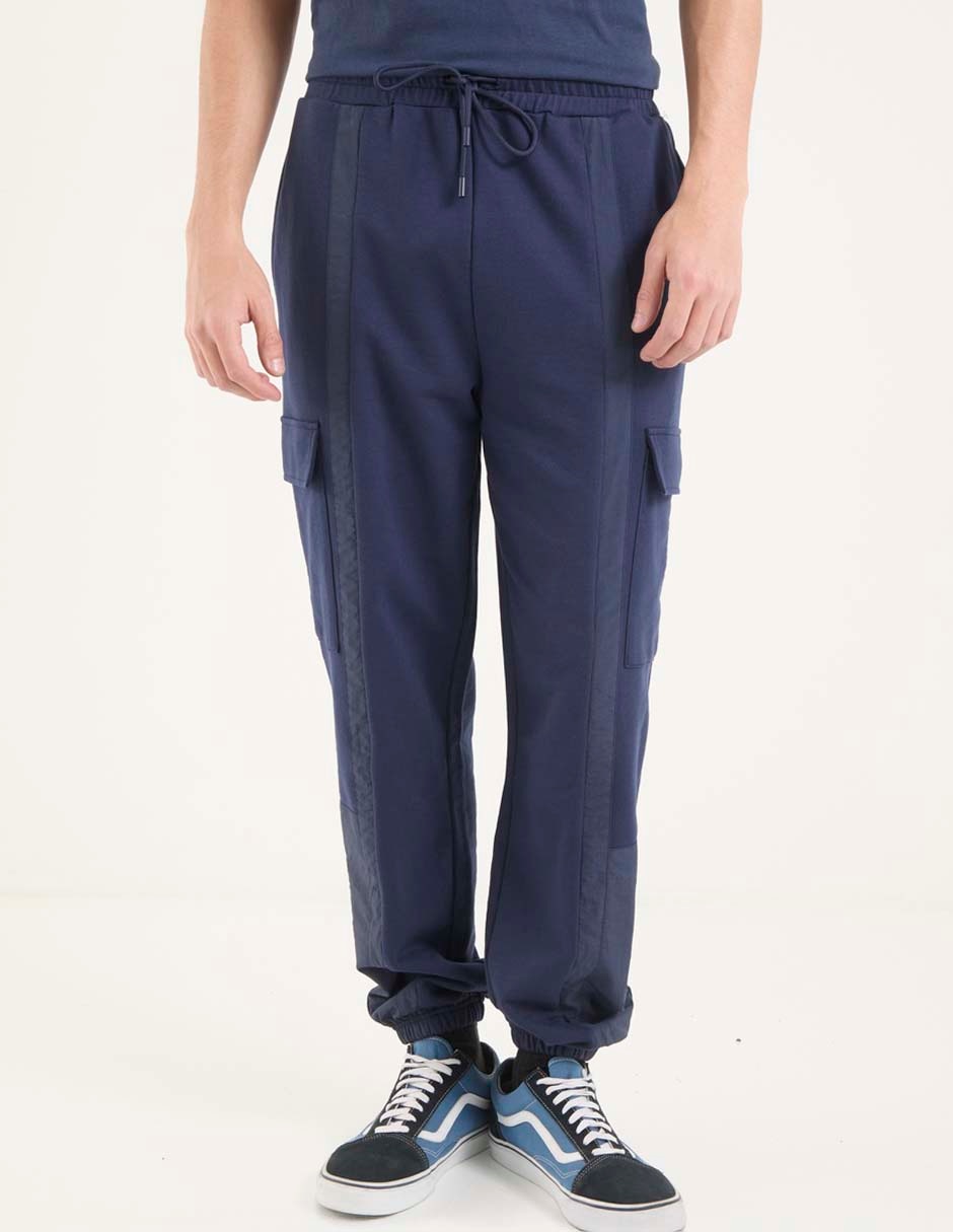 Pants slim con agujeta para hombre