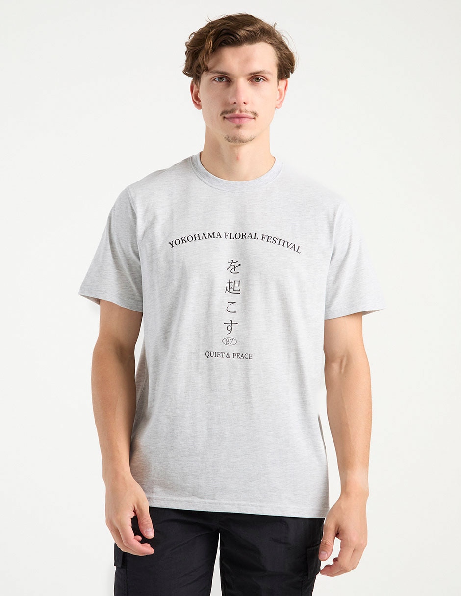 Playera Yokohama Floral Festival cuello redondo para hombre