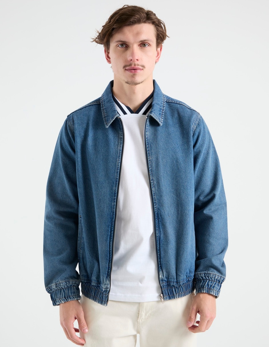 Chamarra bomber Non Stop de mezclilla con bolsillos para hombre