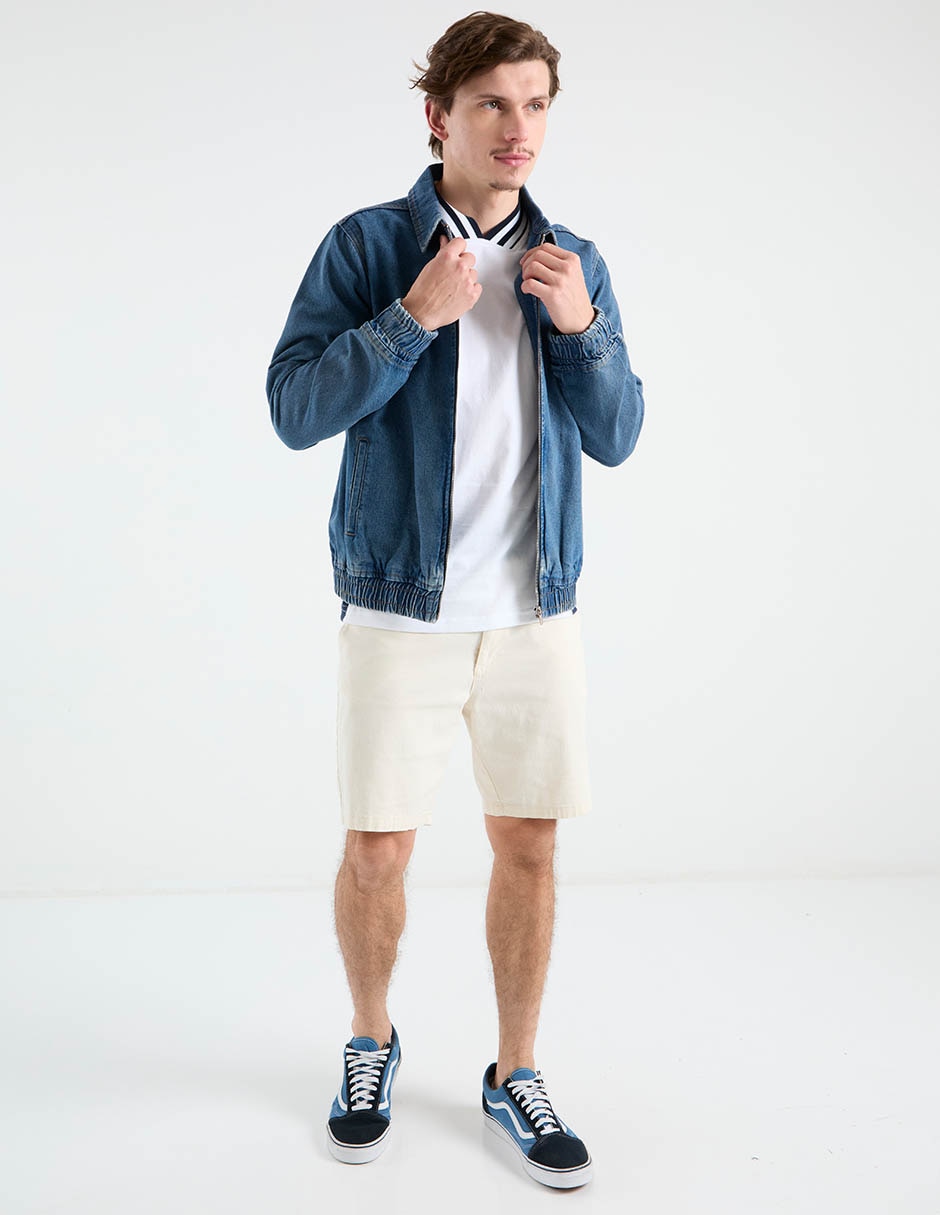 Chamarra bomber Non Stop de mezclilla con bolsillos para hombre