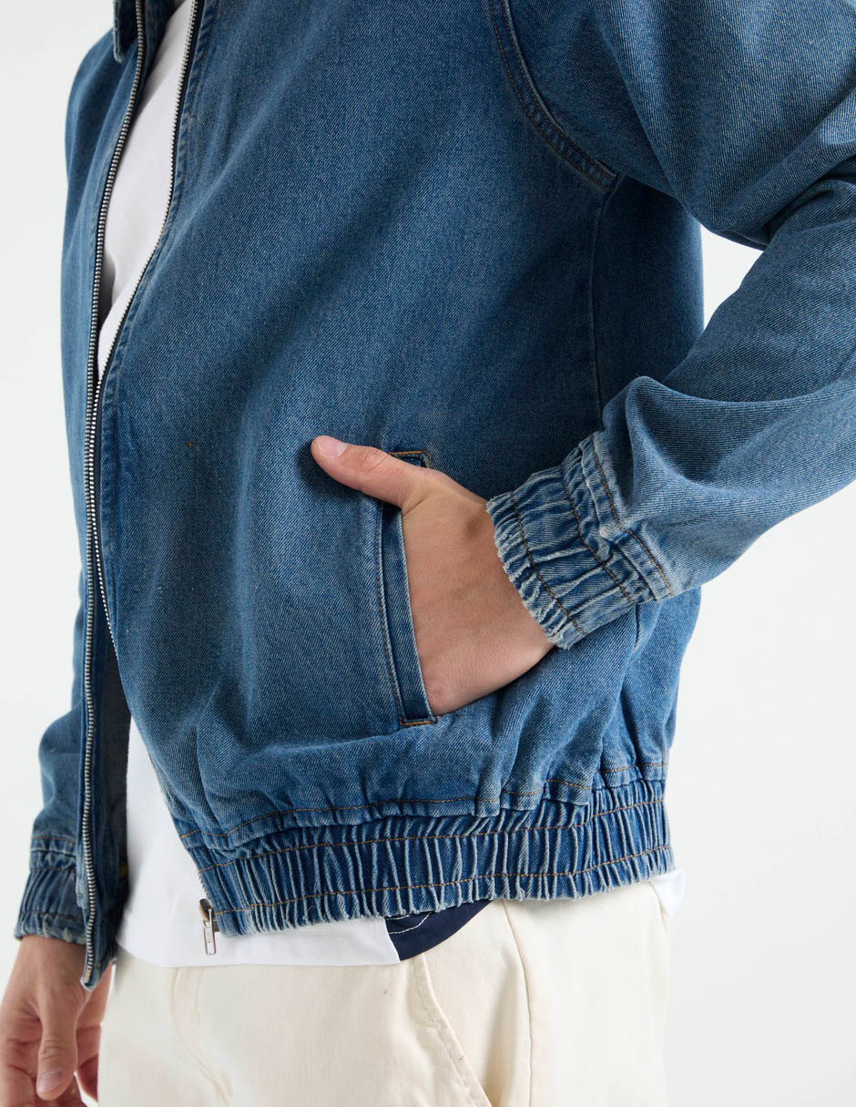 Chamarra bomber Non Stop de mezclilla con bolsillos para hombre