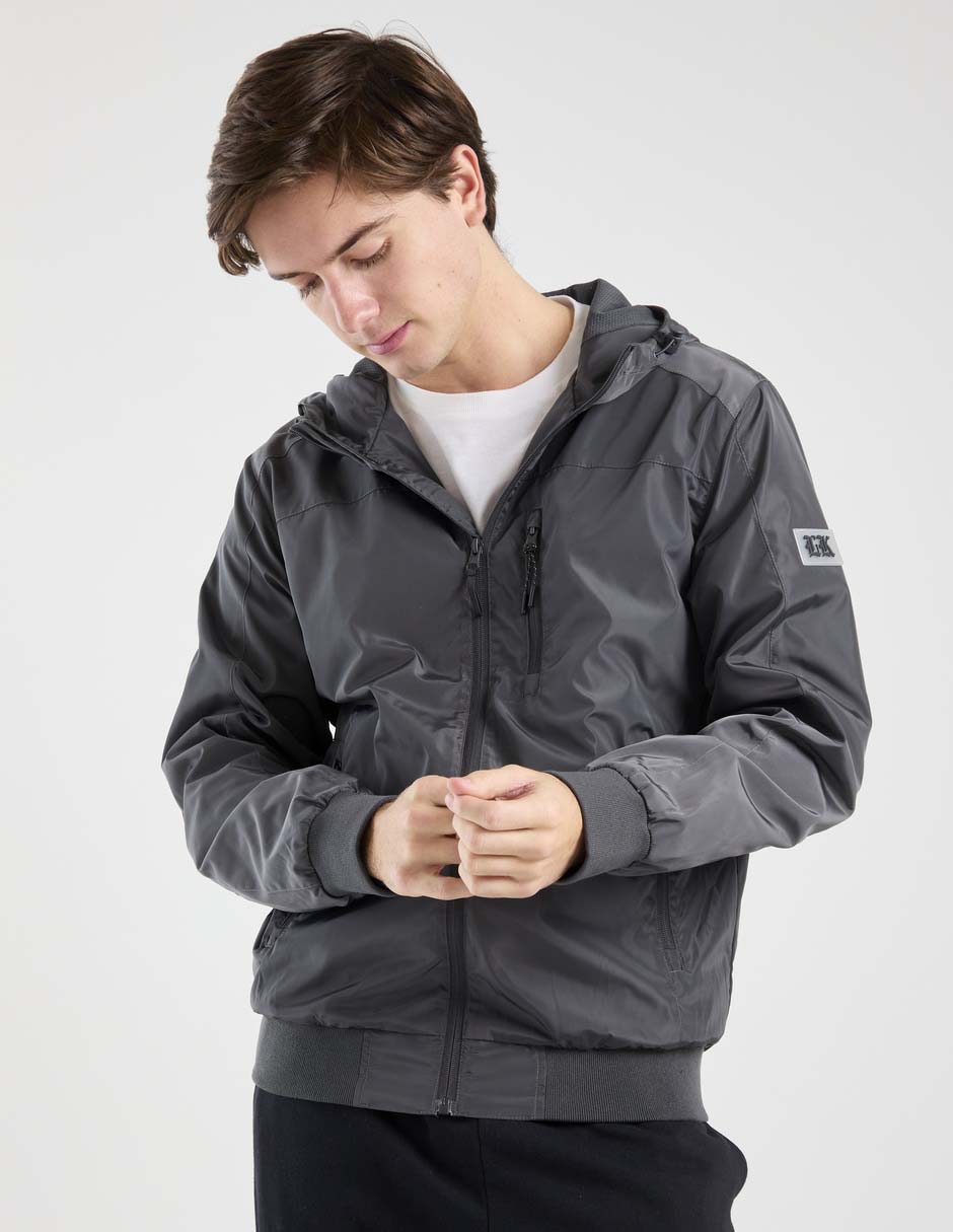 Chamarra casual con capucha para hombre