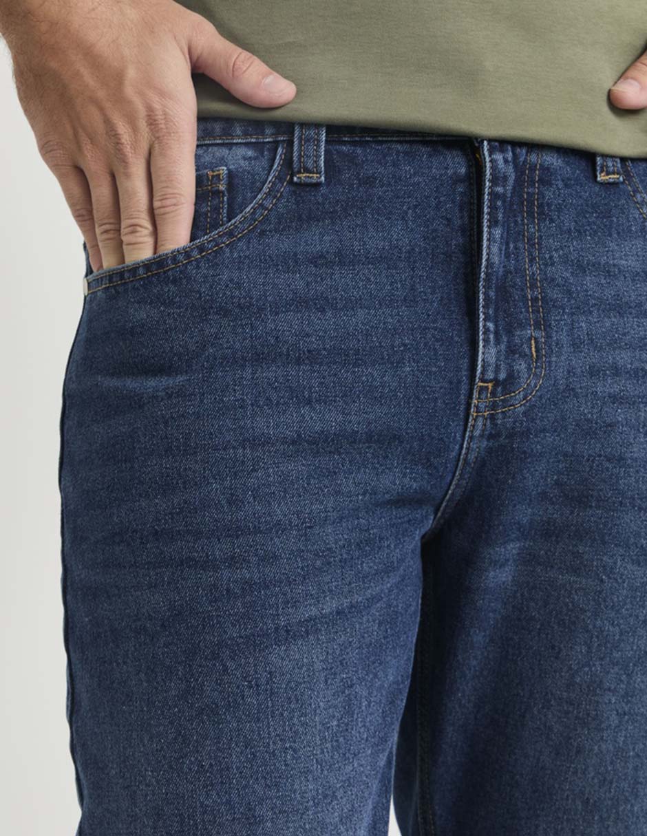 Jeans straight deslavado para hombre