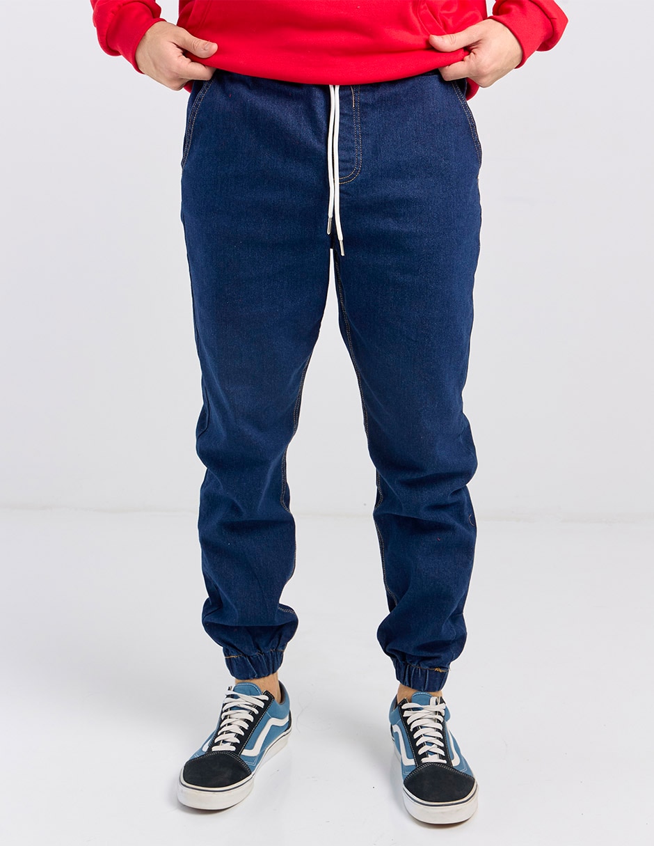 Jeans jogger straight lavado medio para hombre Jeans jogger straight lavado medio para hombre