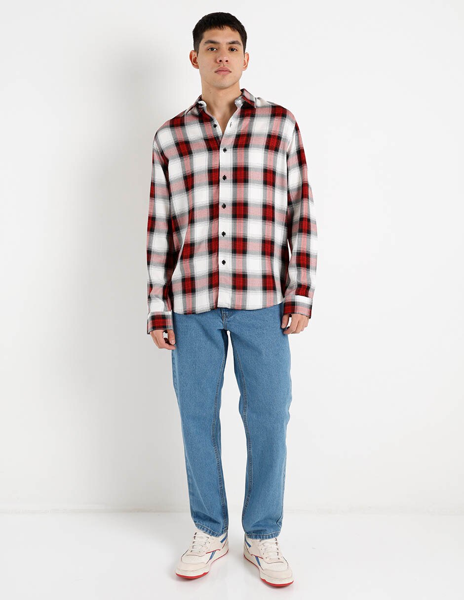 Jeans straight lavado claro para hombre 2