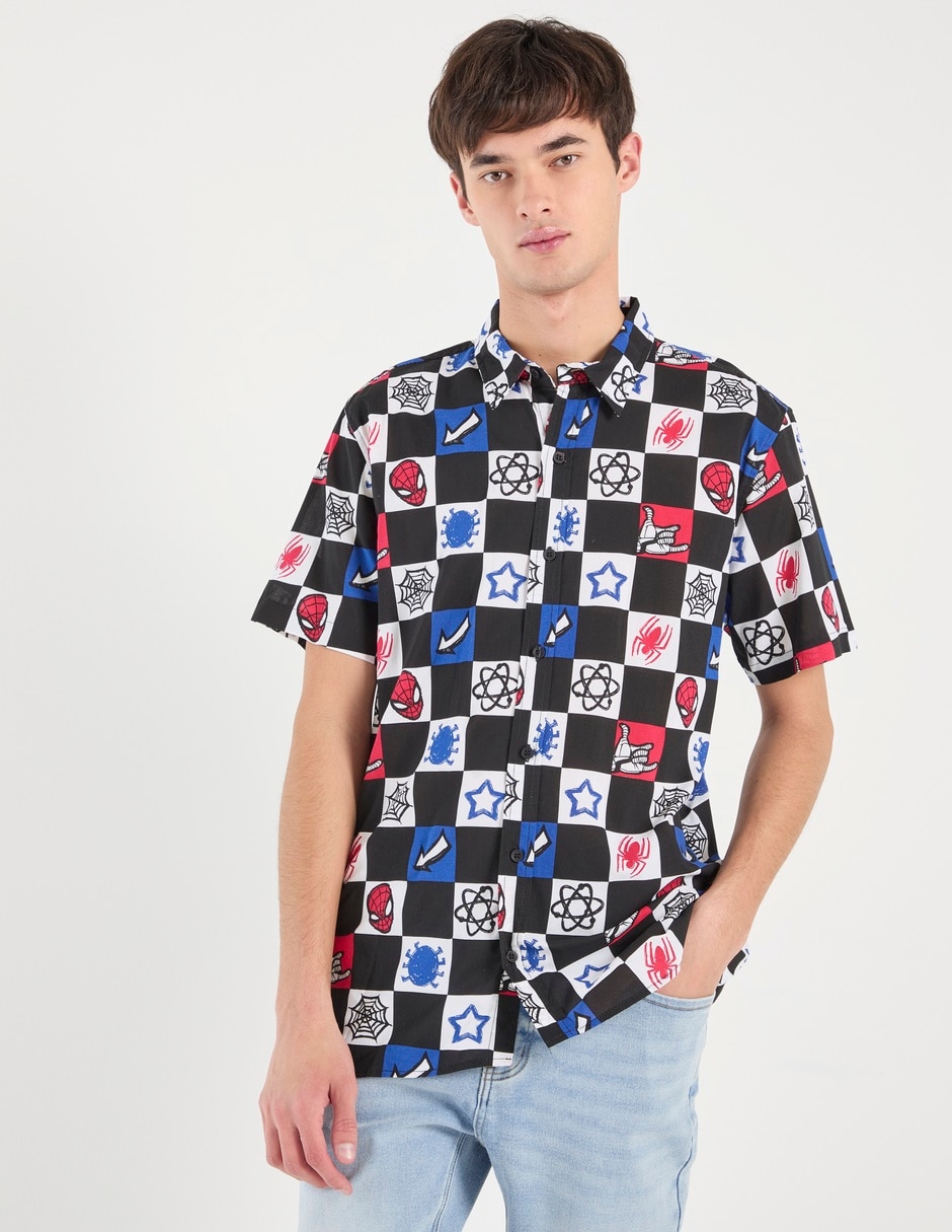 Camisa casual de algodón manga corta para hombre