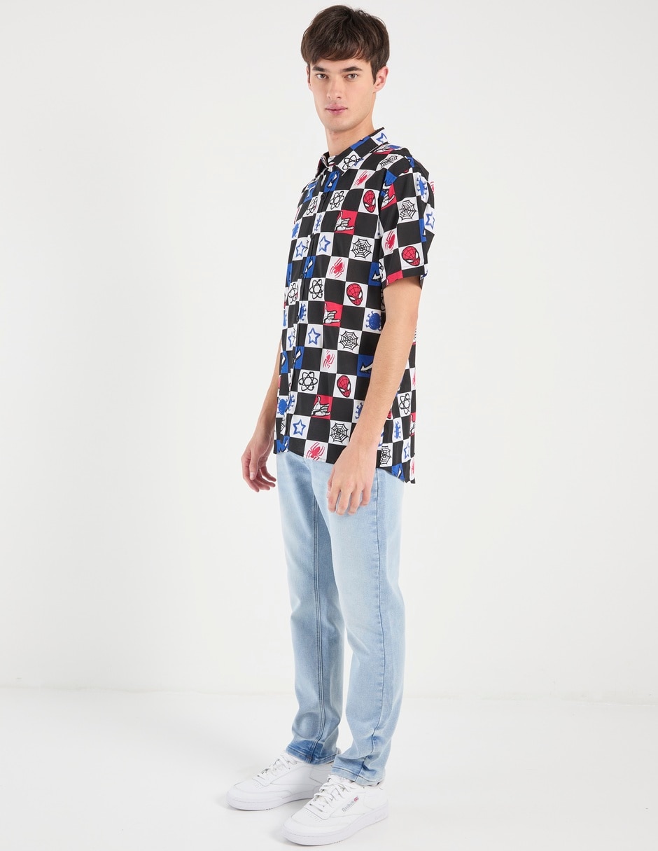 Camisa casual de algodón manga corta para hombre