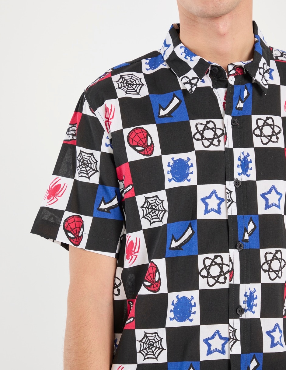 Camisa casual de algodón manga corta para hombre