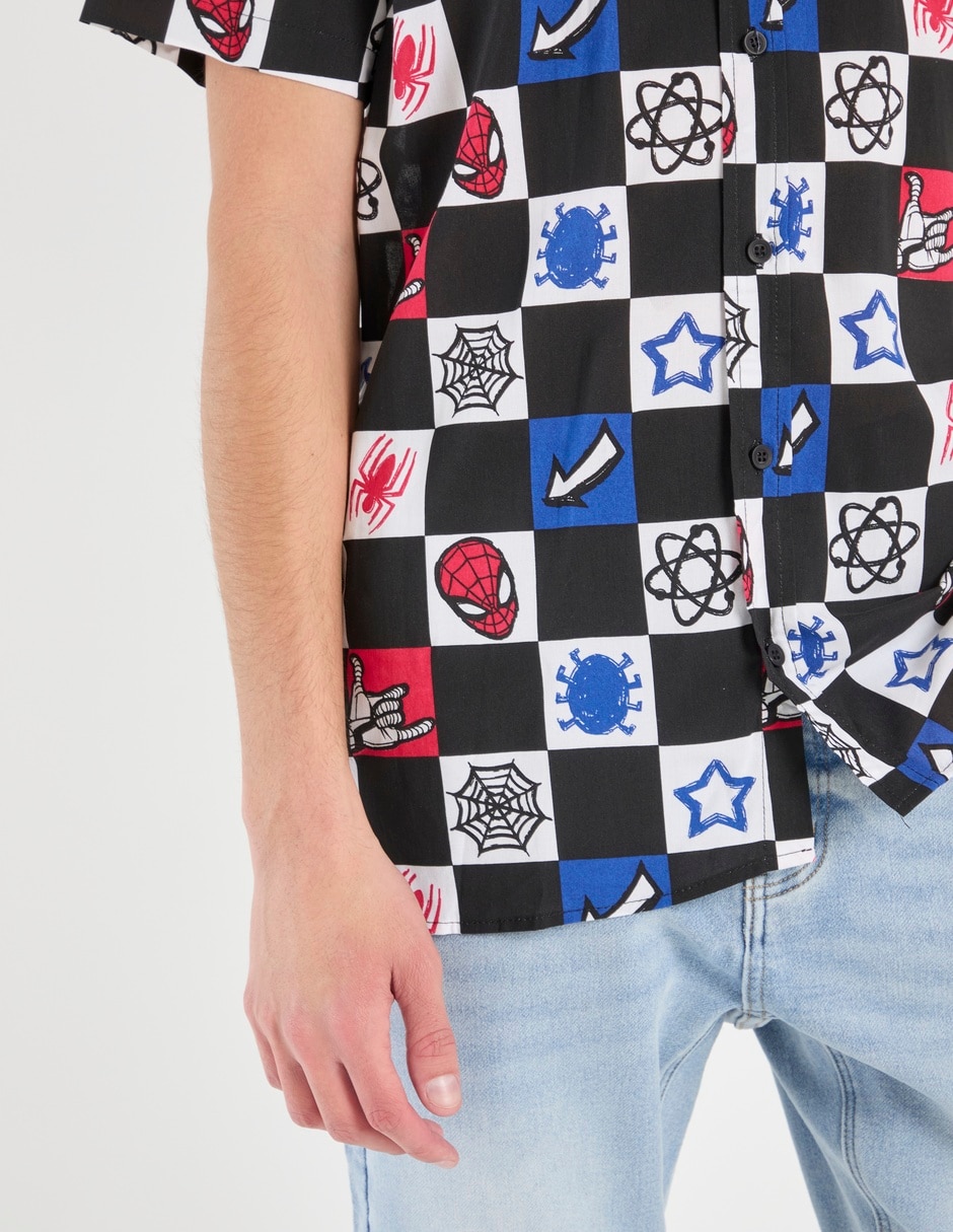 Camisa casual de algodón manga corta para hombre