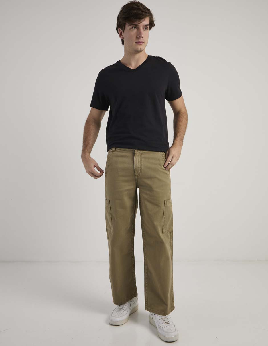Jeans cargo amplio para hombre 4