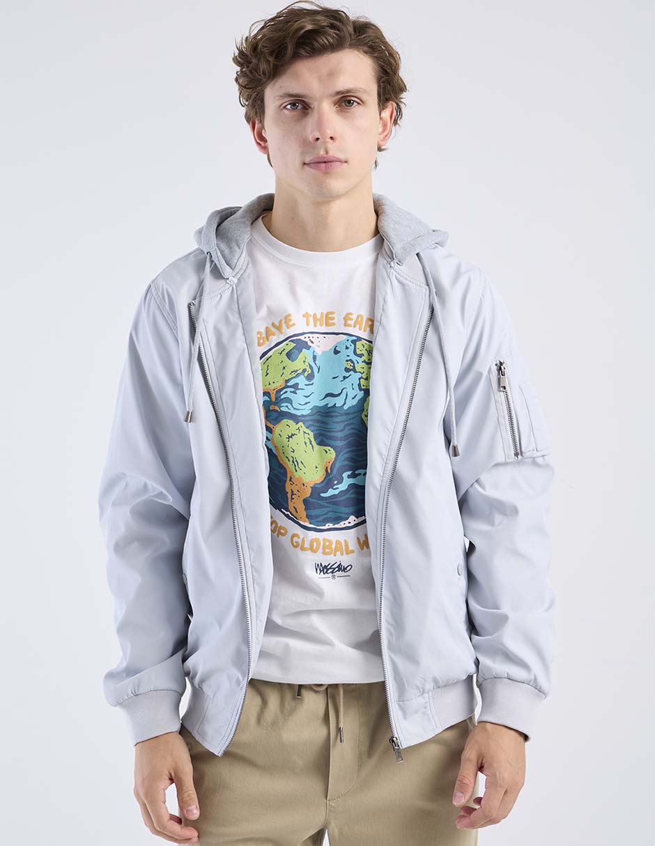 Chamarra casual con bolsillos para hombre Chamarra casual con bolsillos para hombre
