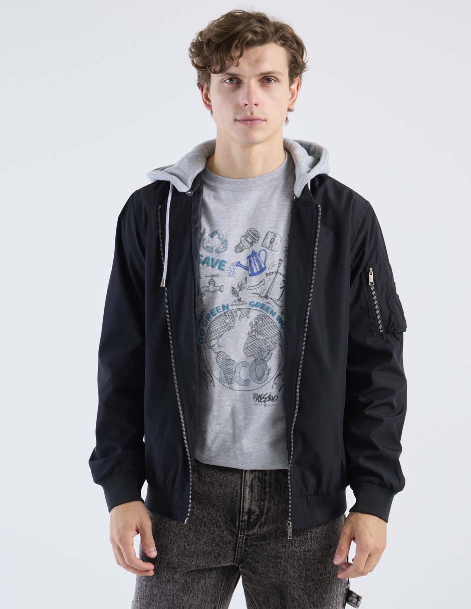 Chamarra casual con bolsillos para hombre
