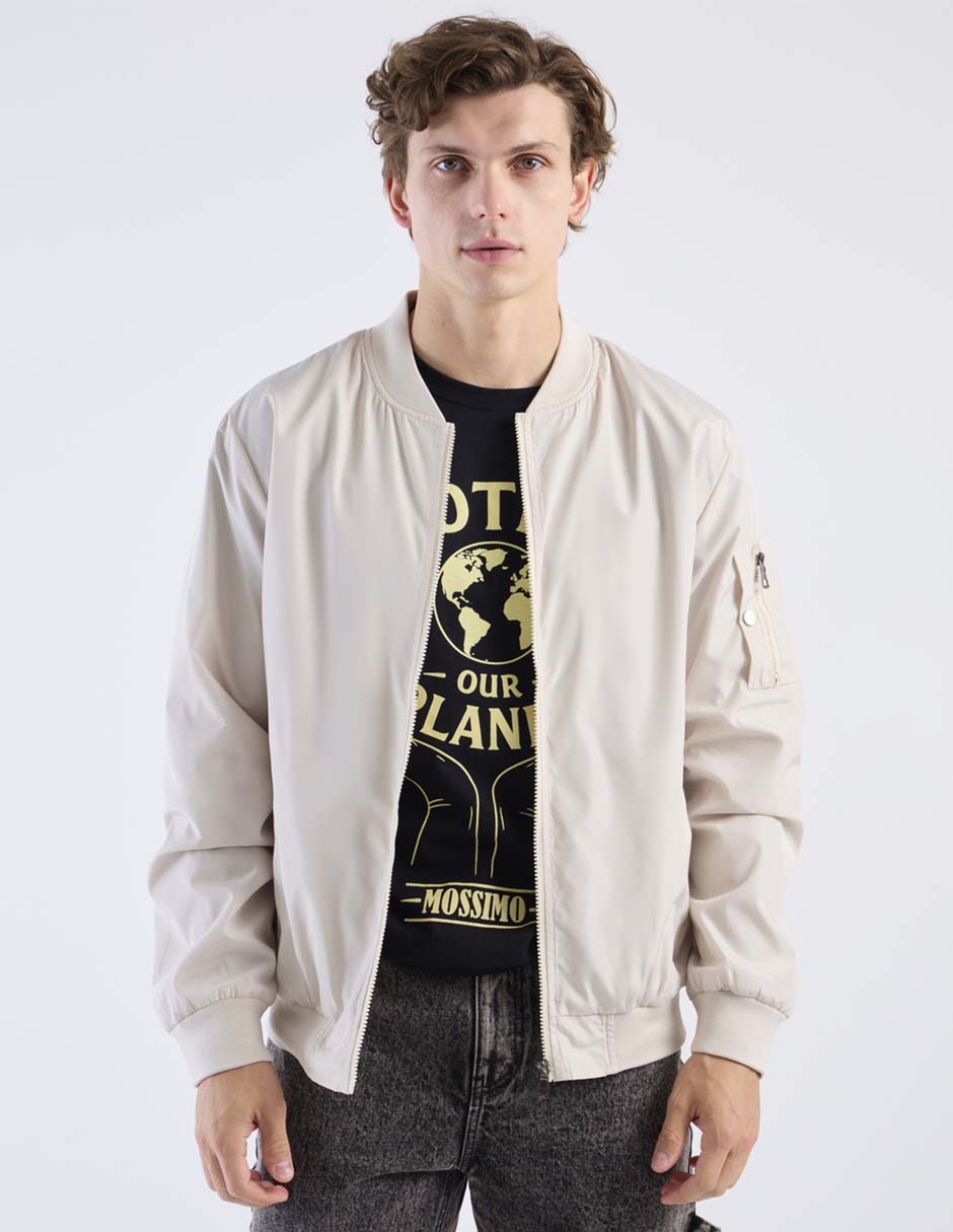 Chamarra bomber con bolsillos para hombre Chamarra bomber con bolsillos para hombre