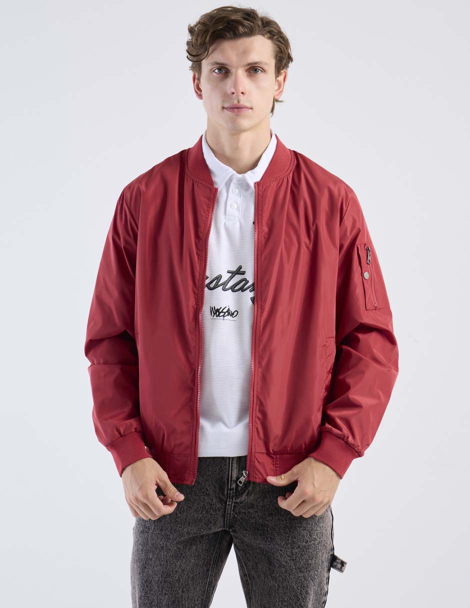 Chamarra bomber con bolsillos para hombre Chamarra bomber con bolsillos para hombre