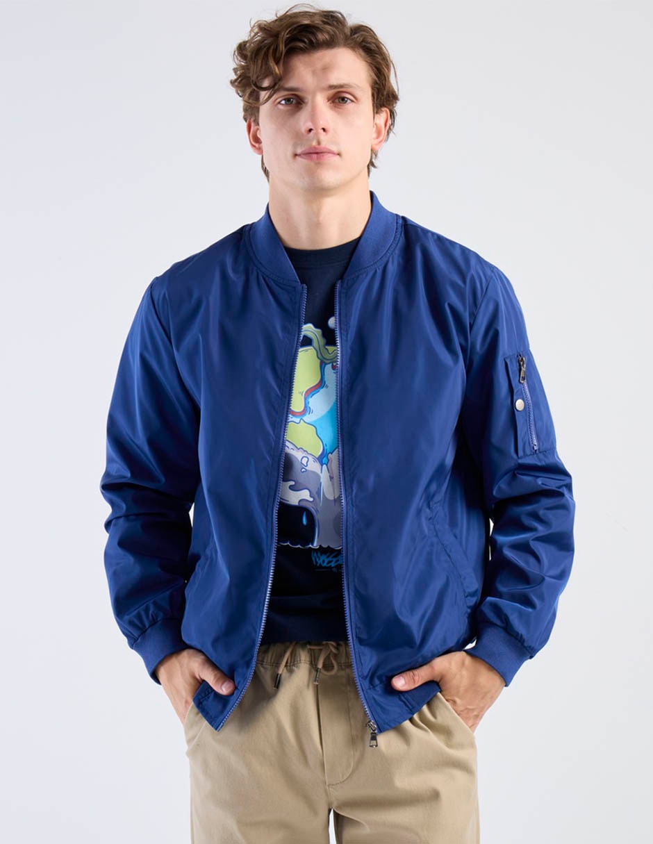 Chamarra bomber con bolsillos para hombre