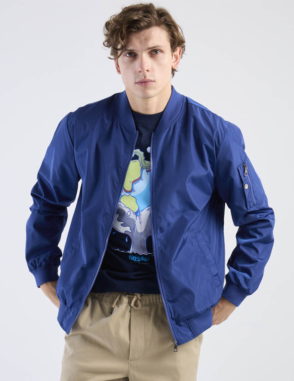 Chamarra bomber con bolsillos para hombre 2