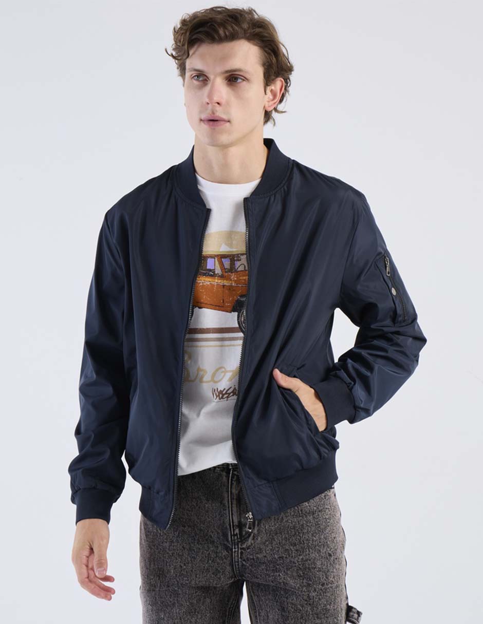 Chamarra bomber con bolsillos para hombre 2