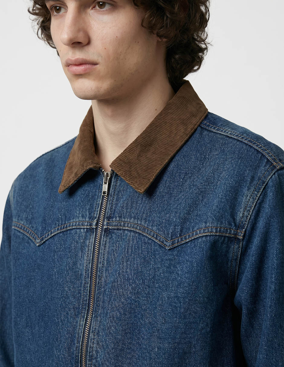 Chamarra denim de mezclilla con bolsillo para hombre 3