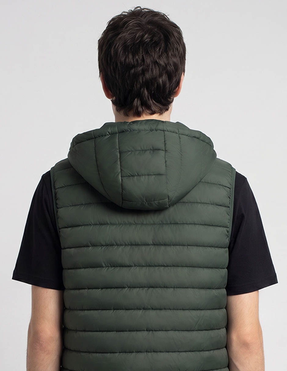 Chaleco non stop con capucha para hombre
