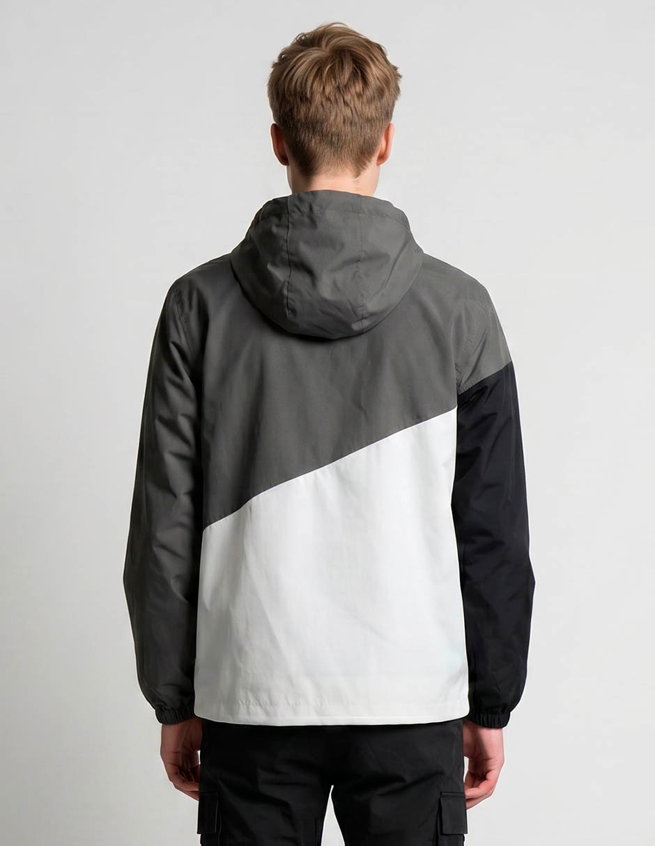 Chamarra casual capucha y bolsillos para hombre