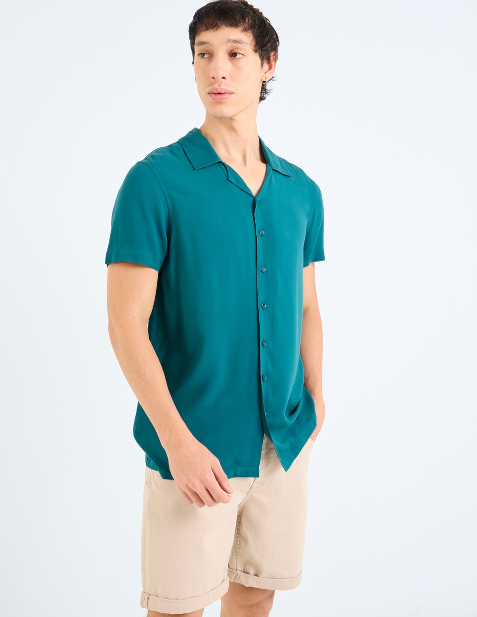Camisa casual Nop Stop de algodón manga corta para hombre Camisa casual Nop Stop de algodón manga corta para hombre