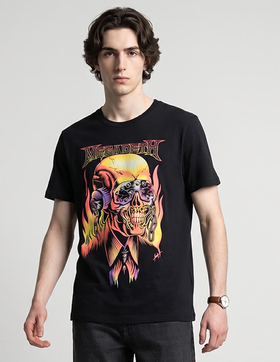 Playera Megadeth cuello redondo para hombre Playera Megadeth cuello redondo para hombre