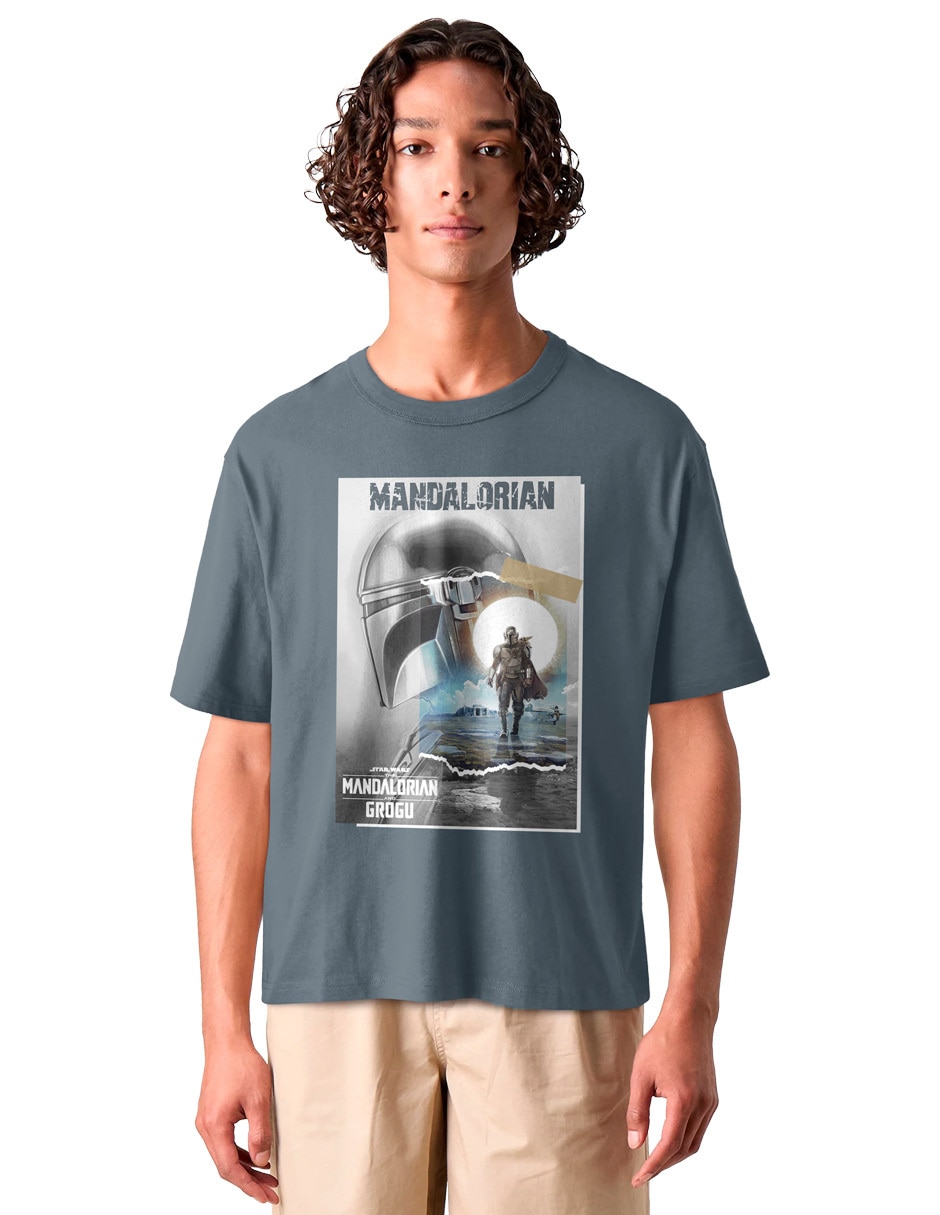 Playera Mandalorian cuello redondo para hombre Playera Mandalorian cuello redondo para hombre