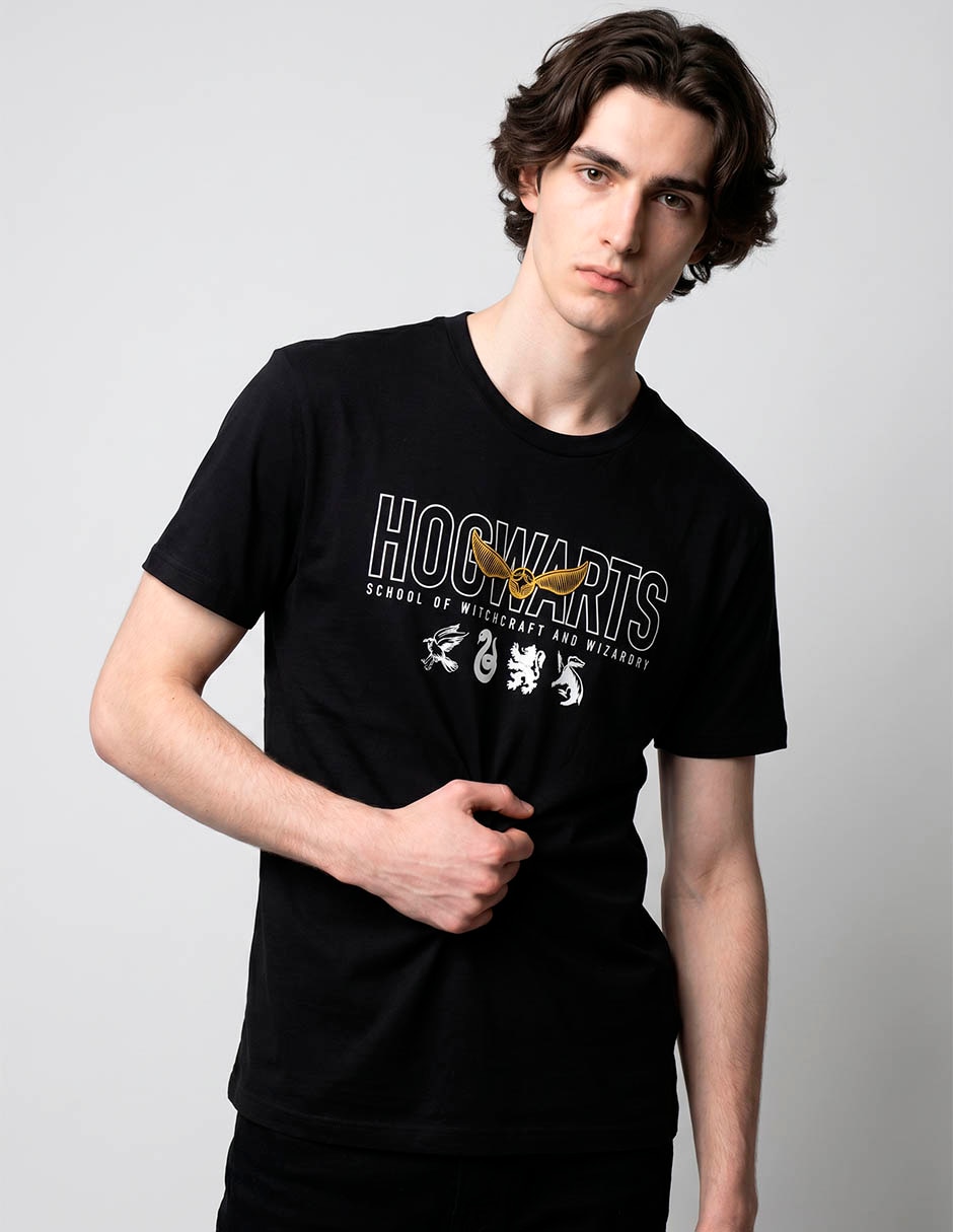 Playera hogwarts cuello redondo para hombre Playera hogwarts cuello redondo para hombre