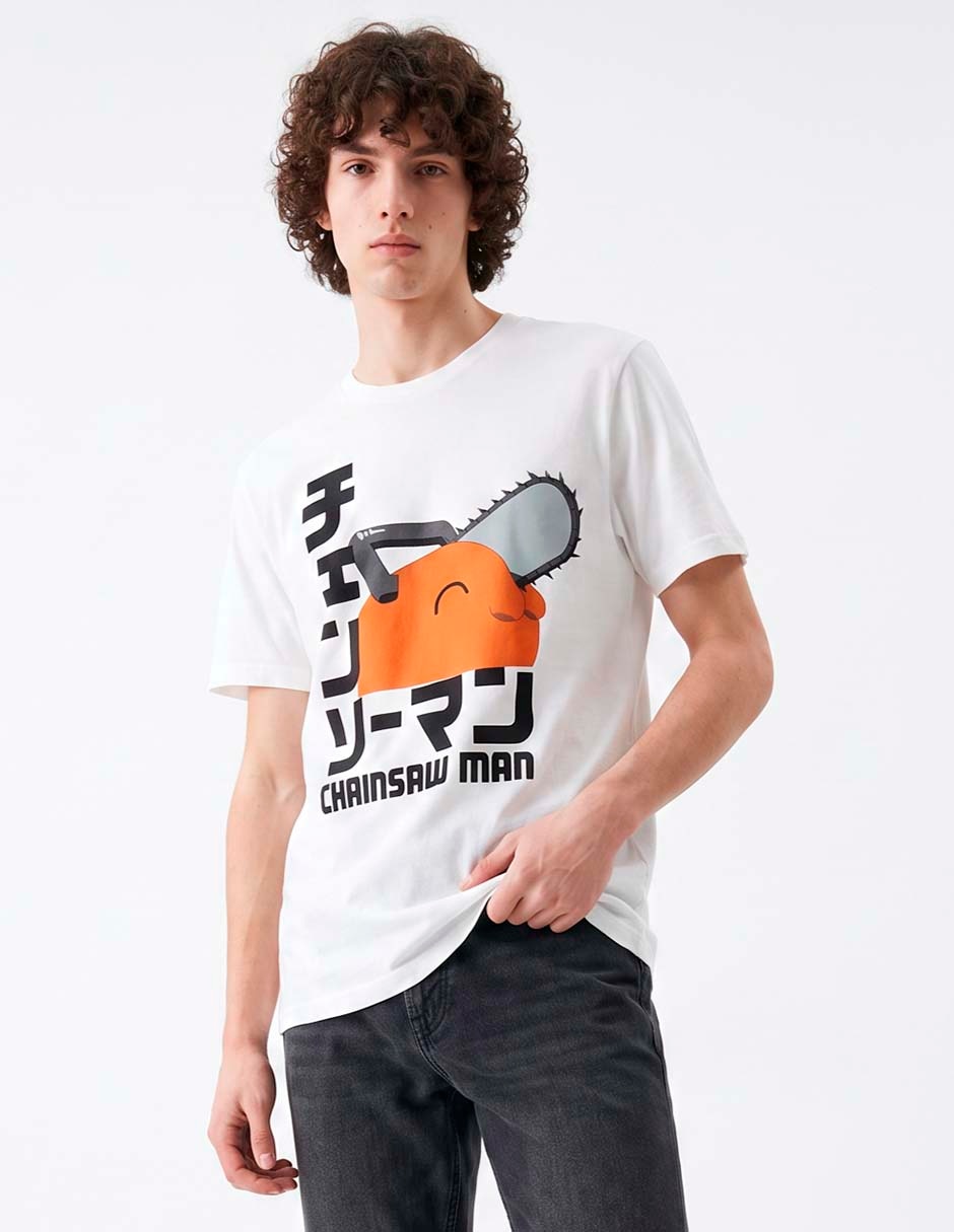 Playera Chainsaw Man cuello redondo para hombre Playera Chainsaw Man cuello redondo para hombre