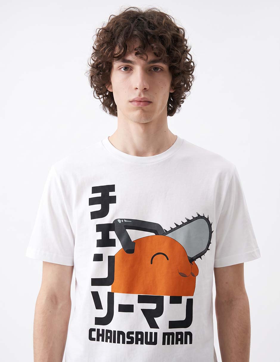 Playera Chainsaw Man cuello redondo para hombre 2