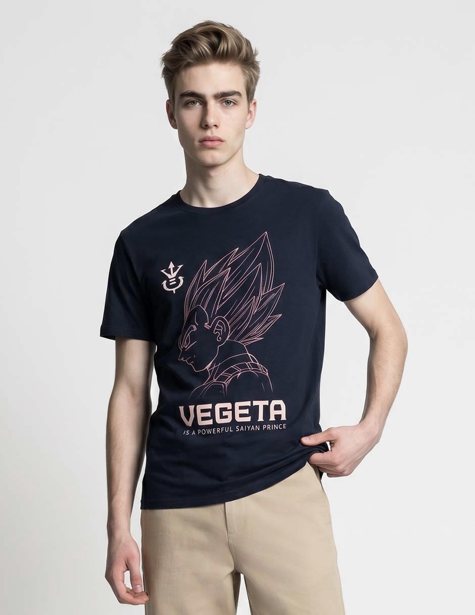 Playera Dregon Ball Vegeta cuello redondo para hombre Playera Dregon Ball Vegeta cuello redondo para hombre
